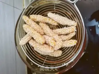 Make Pumpkin sesame sticks step 8