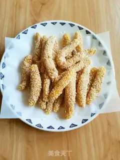 Make Pumpkin sesame sticks step 9