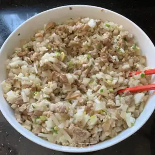 Make Pink radish, skinny meat bag step 1