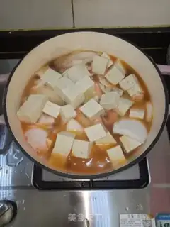 Make Shrimp soup, tofu step 2