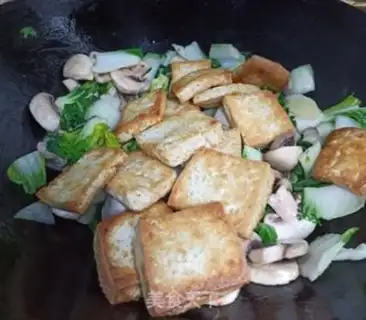 Make Green mushroom tofu step 7