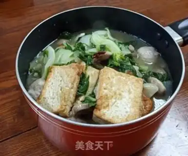 Make Green mushroom tofu step 10