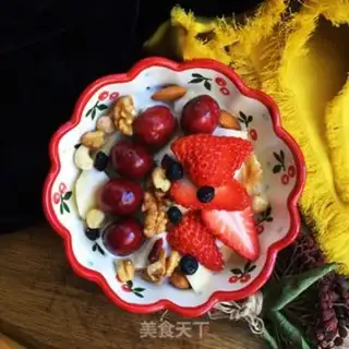 Make Cherry strawberry yogurt bowl step 6