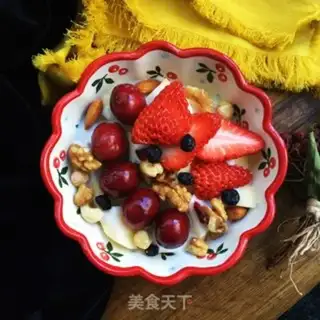 Make Cherry strawberry yogurt bowl step 8