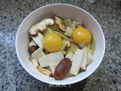 Make Egg mushrooms evaporate tofu step 8
