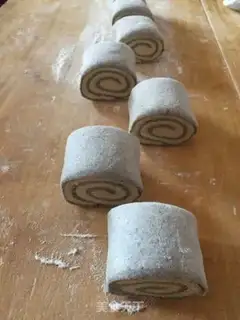 Make Double black sesame rolls step 13