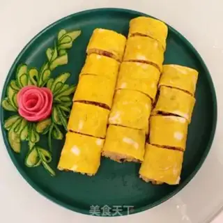 Make Rice egg rolls step 17