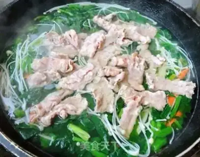 Make Spinach ginseng and fat cow soup step 9