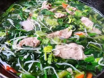 Make Spinach ginseng and fat cow soup step 10