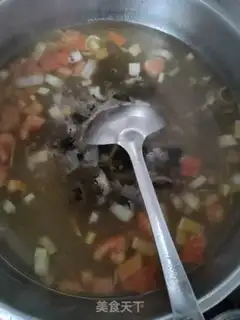 Make Pork sausage tomato egg soup step 0