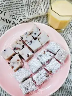 Make Coconut red bean milk cake step 7
