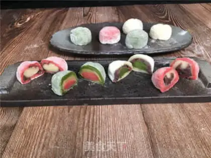 Make Three-coloured mooncakes step 15