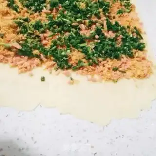 Make The meat loose ham onion toast step 17