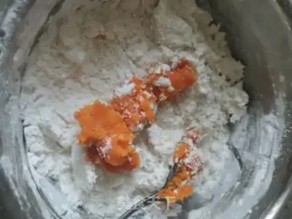 Make Milk-cracked potato soyball step 2