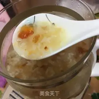 Make Peach glue, silver and rice porridge step 3