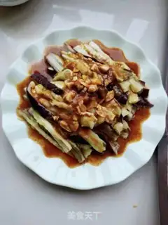 Make Sesame sauce hand tore eggplant step 5