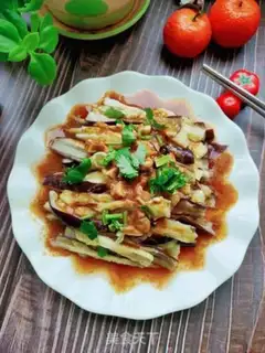 Make Sesame sauce hand tore eggplant step 6