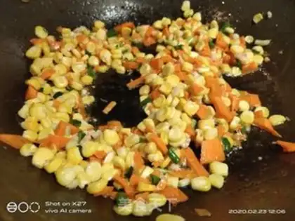 Make Carrot corn fried rice step 2