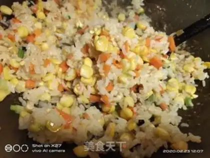 Make Carrot corn fried rice step 5
