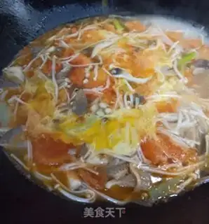 Make Tomato mushroom egg soup step 6