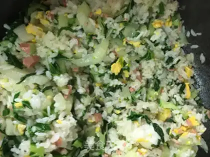 Make A green egg and ham and rice step 4