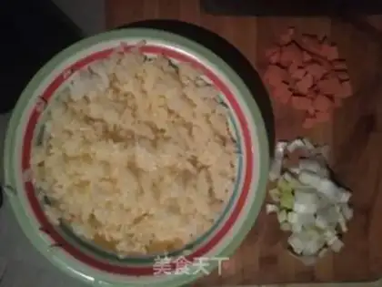 Make Ham and egg fried rice step 0