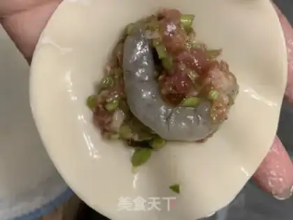 Make Cream shrimp dumplings step 8