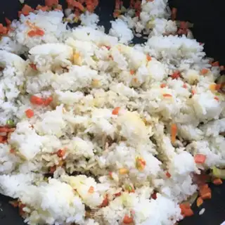 Make Soy sauce, fried rice step 7