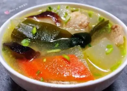 Make Seaweed melon mushroom soup step 12