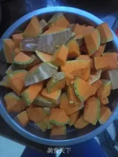 Make Pumpkin rice step 1