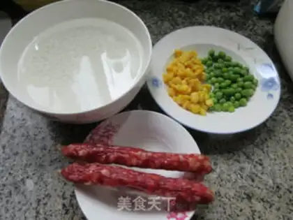 Make Steam sausage rice step 0