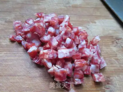 Make Steam sausage rice step 1