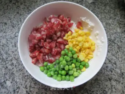 Make Steam sausage rice step 3