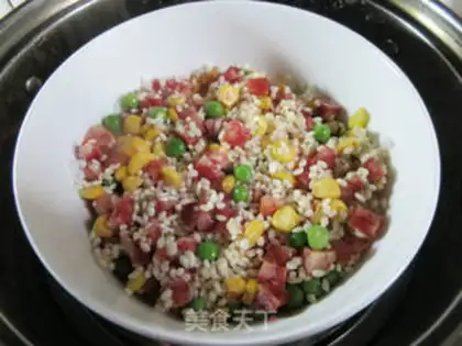 Make Steam sausage rice step 8