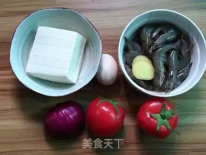 Make Onion shrimp tofu soup step 0