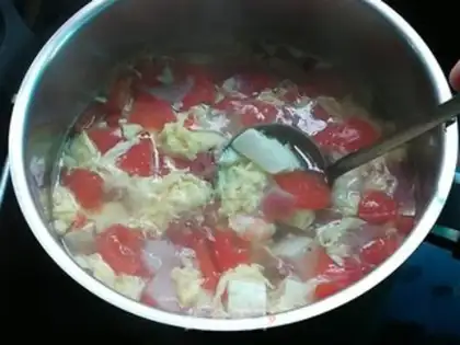 Make Onion shrimp tofu soup step 7