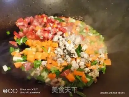 Make Carrot salami egg fried rice step 2