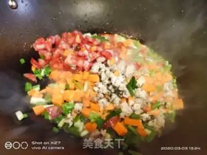 Make Carrot salami egg fried rice step 3