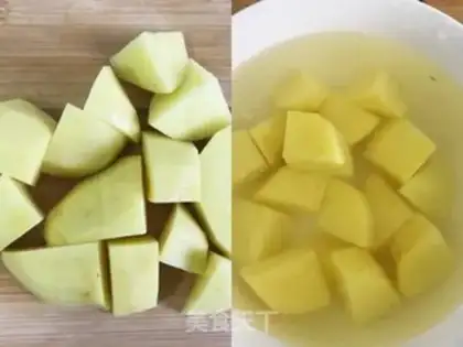 Make Cheese and potatoes and pork stew step 2