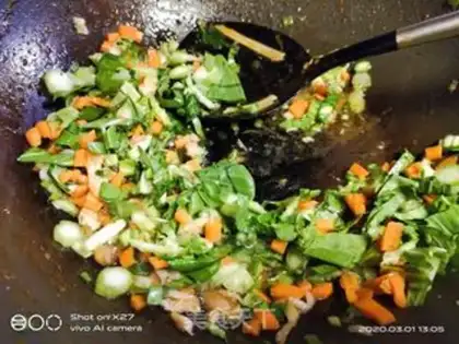 Make Salt fish carrot fried rice step 2