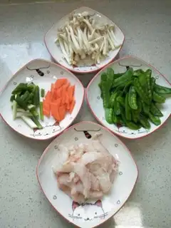 Make Shrimp, white mushroom, Dutch beans step 3
