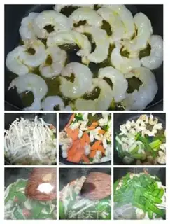 Make Shrimp, white mushroom, Dutch beans step 4
