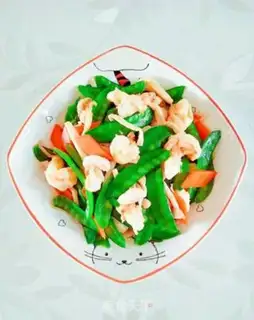 Make Shrimp, white mushroom, Dutch beans step 5