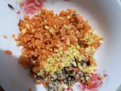 Make Corn carrot ham sausage step 1