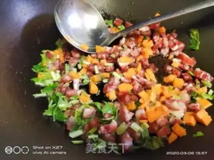 Make Sausage, celery, carrot, rice step 3
