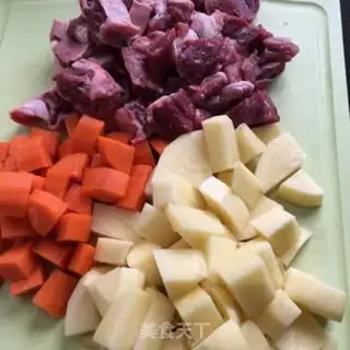 Make Coffee, beef, potatoes step 1