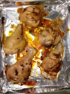Make A chicken leg with peppers step 5
