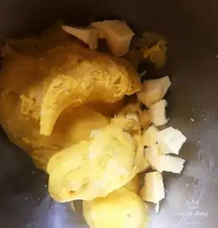 Make Pumpkin red bean toast step 2