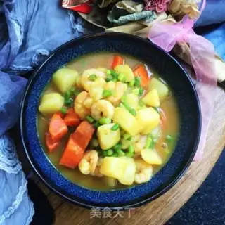 Make Curry potatoes for shrimp step 12
