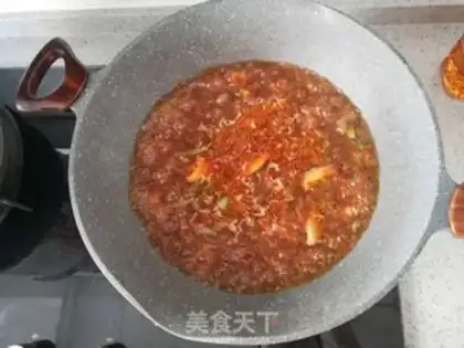 Make Pork bean horn noodles step 7
